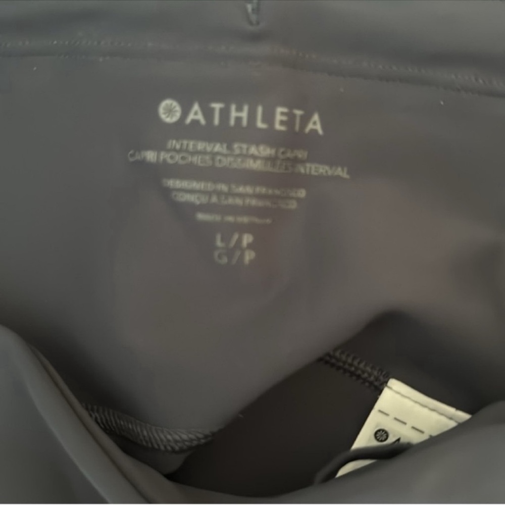 NWT! Athleta Interval High Rise Capri LP Granite Grey running yoga tights - Picture 9 of 14
